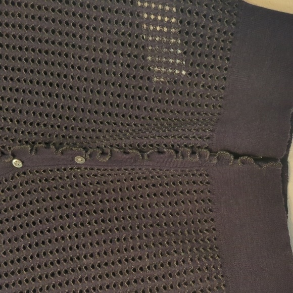 3.1 Phillip Lim wool button down navy cardigan with subtle shimmer - Picture 3 of 7